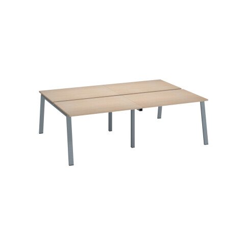 Conjunto de 4 mesas Ecla roble claro An 120 x Fon 80 cm patas metal aluminio