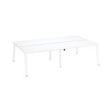 Pôle de 4 bureaux droits blanc L 140 x P 80 cm piétement métal - Arch