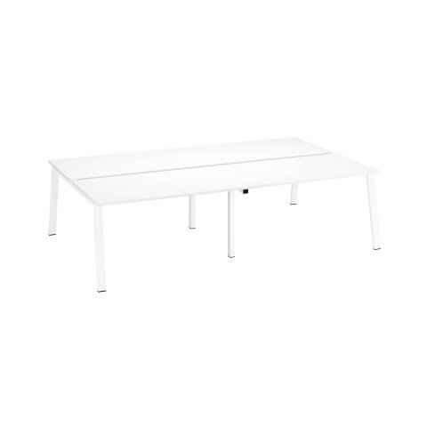 Conjunto de 4 mesas Ecla blancas An 140 x Fon 80 cm patas metal blanco