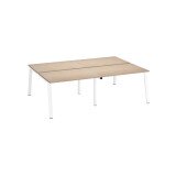 Pôle de 4 bureaux droits chêne clair L 120 x P 80 cm piétement métal - Arch