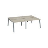 Pôle de 4 bureaux droits chêne gris L 120 x P 80 cm piétement métal - Arch
