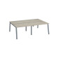 Pôle de 4 bureaux droits chêne gris L 120 x P 80 cm piétement métal - Arch