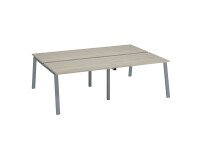 Pôle de 4 bureaux droits chêne gris L 120 x P 80 cm piétement métal - Arch