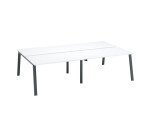 Pôle de 4 bureaux Arch blanc L 280 x P 166 cm piètement métal