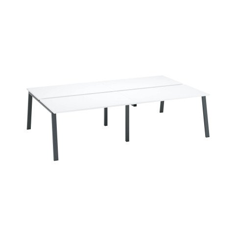 Conjunto de 4 mesas Ecla blancas An 140 x Fon 80 cm patas metal antracita