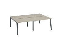 Pôle de 4 bureaux droits chêne gris L 240 x P 166 cm piétement métal - Arch