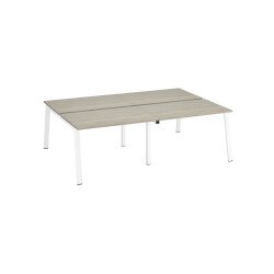 Pôle de 4 bureaux droits chêne gris L 120 x P 80 cm piétement métal - Arch
