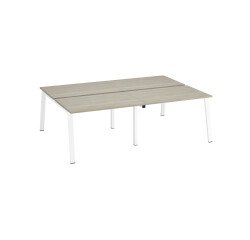 Pôle de 4 bureaux droits chêne gris L 240 x P 166 cm piétement métal - Arch