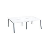Pôle de 4 bureaux droits blanc L 120 x P 80 cm piétement métal - Arch