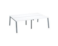 Pôle de 4 bureaux droits blanc L 120 x P 80 cm piétement métal - Arch