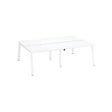 Pôle de 4 bureaux droits blanc L 120 x P 80 cm piétement métal - Arch