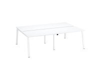 Pôle de 4 bureaux droits blanc L 120 x P 80 cm piétement métal - Arch