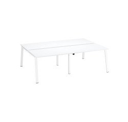 Pôle de 4 bureaux droits blanc L 120 x P 80 cm piétement métal - Arch