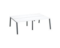 Pôle de 4 bureaux droits blanc L 120 x P 80 cm piétement métal - Arch