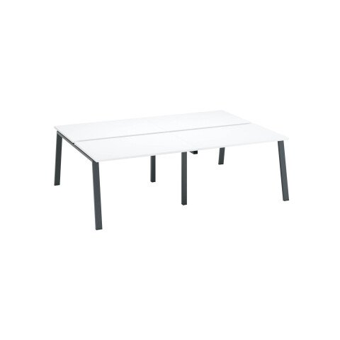 Conjunto de 4 mesas Ecla blancas An 120 x Fon 80 cm patas metal antracita