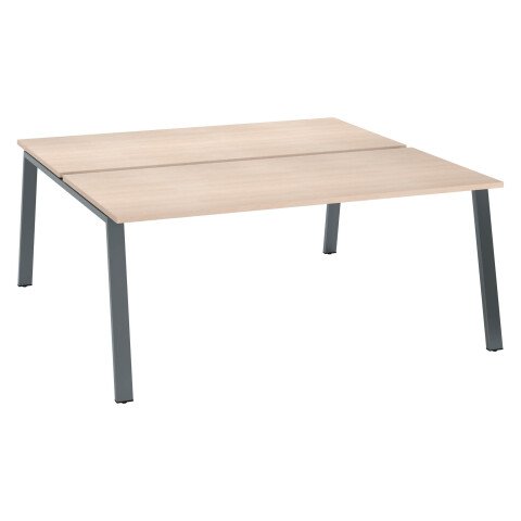 Conjunto de 2 mesas Ecla roble claro An 180 x Fon 80 cm patas metal antracitas - elemento inicial