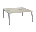 Pôle de 2 bureaux droits chêne gris L 180 x P 80 cm piétement métal - Arch