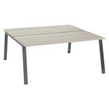 Pôle de 2 bureaux droits chêne gris L 180 x P 80 cm piétement métal - Arch