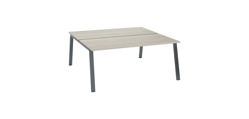 Pole 2 desks with metal legs ECLA depth 166 cm