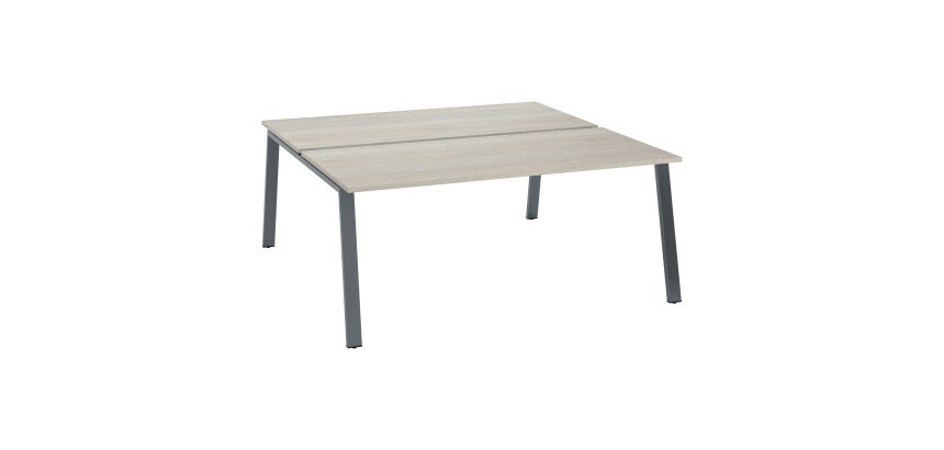 Pole 2 desks with metal legs ECLA depth 166 cm