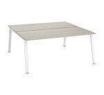 Pôle de 2 bureaux droits chêne gris L 180 x P 80 cm piétement métal - Arch