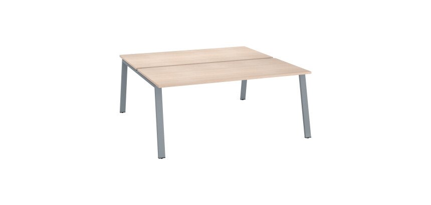 Pôle 2 bureaux piètement métal ECLA profondeur 166 cm