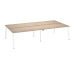 Pôle de 4 bureaux chêne clair L 320 x P 166 cm piètement métal - Arch