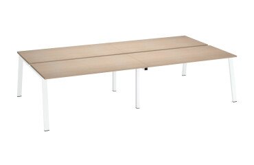 Pack Pôle de 4 bureaux ECLA L 140 ou 160 cm + platines coulissantes pour plateau offertes