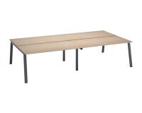 Pack pole de 4 bureaux Ecla L 160 x P 80 cm  piètement métal anthracite + platines pour plateaux coulissants offerts