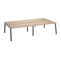 Pack Pôle de 4 bureaux ECLA L 140 ou 160 cm + platines coulissantes pour plateau offertes