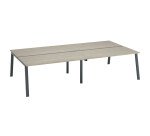 Pack Pôle de 4 bureaux ECLA L 140 ou 160 cm + platines coulissantes pour plateau offertes