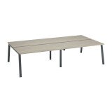 Pôle de 4 bureaux droits chêne gris L 160 x P 80 cm, piétement métal - Arch