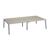 Pôle de 4 bureaux droits chêne gris L 160 x P 80 cm, piétement métal - Arch
