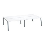 Pôle de 4 bureaux droits blanc L 160 x P 80 cm, piétement métal - Arch
