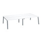 Pôle de 4 bureaux droits blanc L 160 x P 80 cm, piétement métal - Arch