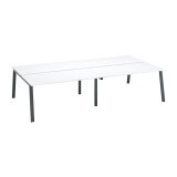 Pôle de 4 bureaux droits blanc L 160 x P 80 cm, piétement métal - Arch