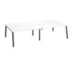 Pôle de 4 bureaux blanc L 320 x P 166 cm piètement métal - Arch