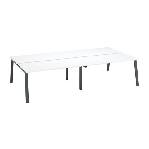 Conjunto de 4 mesas Ecla blancas An 160 x Fon 80 cm patas metal antracita