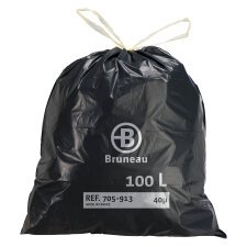 Pack of 200 high-quality 100-liter garbage bags with drawstrings Bruneau + 100 bags FREE