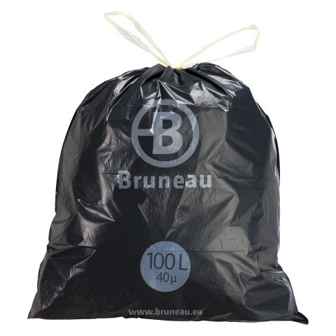 Bolsas de basura con Autocierre Bruneau 40 micras 100L - Paquete de 100 bolsas
