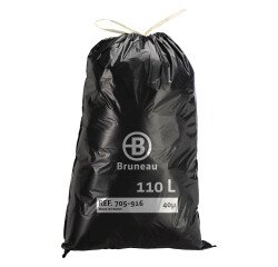 Bolsas de basura con Autocierre Bruneau 30 micras 110L - Paquete de 100 bolsas