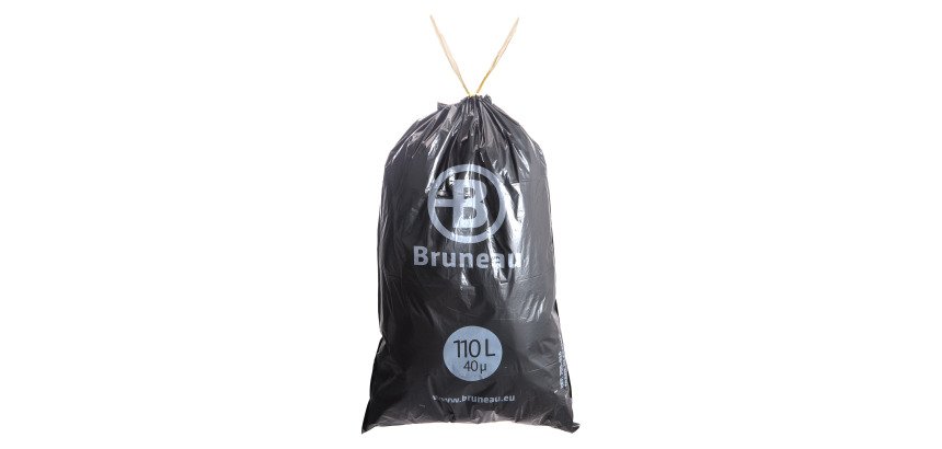 Bolsas de basura con Autocierre Bruneau 30 micras 110L - Paquete de 100 bolsas