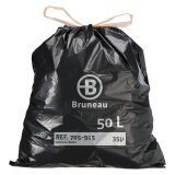 Sac poubelle 50 litres Qualité supérieure à liens coulissants Bruneau gris - 100 sacs