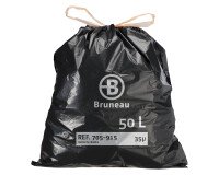 Bolsas de basura con Autocierre Bruneau 35 micras 50L - Paquete de 100 bolsas