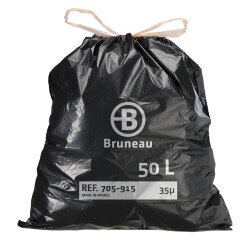 Bolsas de basura con Autocierre Bruneau 35 micras 50L - Paquete de 100 bolsas