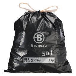 Bolsas de basura con Autocierre Bruneau 35 micras 50L - Paquete de 100 bolsas