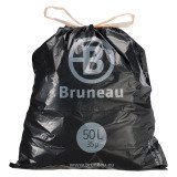 50 liter vuilniszakken van superieure kwaliteit met schuifsluiting Bruneau grijs - 100 zakken