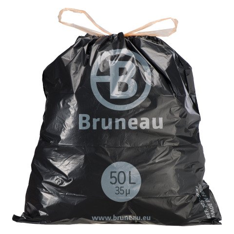 Bolsas de basura con Autocierre Bruneau 35 micras 50L - Paquete de 100 bolsas