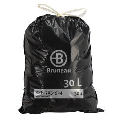Bolsas de basura con Autocierre Bruneau 30 micras 30L - Paquete de 100 bolsas
