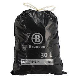 Bolsas de basura con Autocierre Bruneau 30 micras 30L - Paquete de 100 bolsas